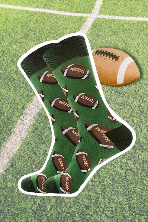 Sporty Rugby Pattern Cotton Blend Crew Socks