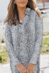 Spotted Print Button Down Long Sleeve Shirt Dress