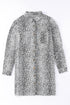 Spotted Print Button Down Long Sleeve Shirt Dress