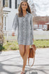 Spotted Print Button Down Long Sleeve Shirt Dress