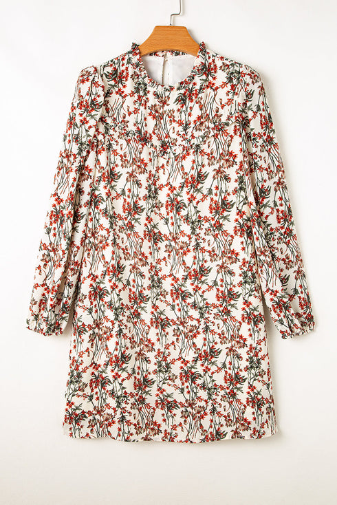 Springtime Jubilee Floral Long Sleeve Mini Dress