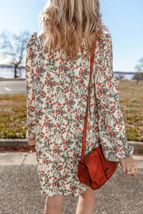Springtime Jubilee Floral Long Sleeve Mini Dress
