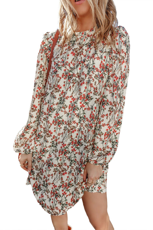 Springtime Jubilee Floral Long Sleeve Mini Dress