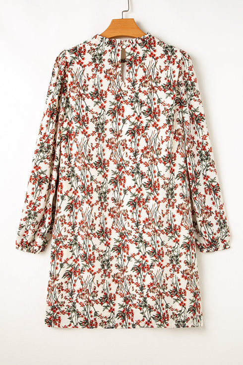 Springtime Jubilee Floral Long Sleeve Mini Dress