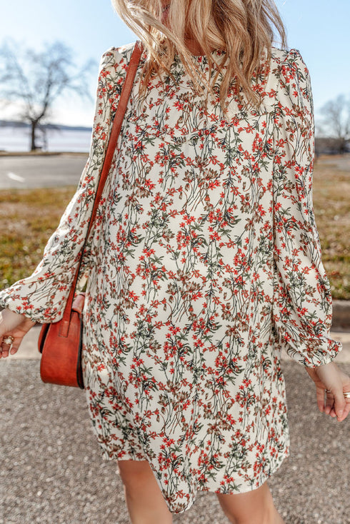 Springtime Jubilee Floral Long Sleeve Mini Dress