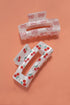 Square Bow Knot Print Acrylic Hair Claw
