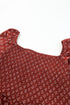 Square Neck All Over Print Smocked Plus Size Top