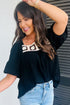 Square Neck Floral Textured Cotton Crochet Short Sleeve Blouse
