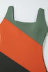 Square Neck Geometric Panel Control One Piece Swimsuit