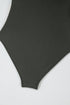 Square Neck Geometric Panel Control One Piece Swimsuit