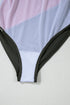 Square Neck Geometric Panel Control One Piece Swimsuit