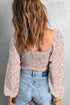 Square Neck Puff Sleeve Smocked Floral Print Top