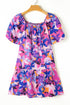 Square Neck Puff Sleeve Tiered Babydoll Dress