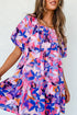 Square Neck Puff Sleeve Tiered Babydoll Dress
