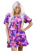 Square Neck Puff Sleeve Tiered Babydoll Dress