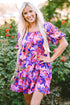 Square Neck Puff Sleeve Tiered Babydoll Dress