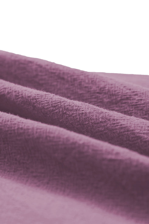 Square Neck Ruched Bodice Puff Sleeve Cotton Romper