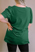 Square Neck Ruched Shoulder Puff Sleeve Top