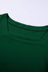 Square Neck Ruched Shoulder Puff Sleeve Top