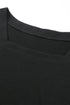 Square Neck Ruched Shoulder Puff Sleeve Top