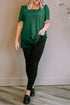 Square Neck Ruched Shoulder Puff Sleeve Top