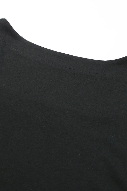 Square Neck Ruched Shoulder Puff Sleeve Top