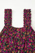 Square Neck Ruffle Sleeve Button Front Floral Top