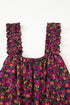 Square Neck Ruffle Sleeve Button Front Floral Top