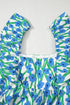 Square Neck Ruffle Sleeve Floral Maxi Dress