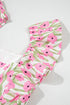 Square Neck Ruffle Sleeve Floral Maxi Dress