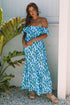 Square Neck Ruffle Sleeve Floral Maxi Dress