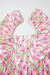 Square Neck Ruffle Sleeve Floral Maxi Dress