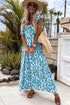 Square Neck Ruffle Sleeve Floral Maxi Dress