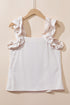 Square Neck Ruffle Strap Sleeveless Woven Blouse