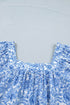 Square Neck Short Puff Sleeve Pleated Floral Blouse