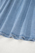 Square Neck Sleeveless Bowknot Western Denim Mini Dress