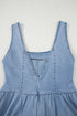 Square Neck Sleeveless Bowknot Western Denim Mini Dress