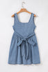 Square Neck Sleeveless Bowknot Western Denim Mini Dress
