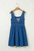 Square Neck Sleeveless Bowknot Western Denim Mini Dress