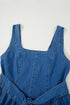 Square Neck Sleeveless Bowknot Western Denim Mini Dress