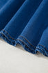 Square Neck Sleeveless Bowknot Western Denim Mini Dress