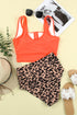 Square Neck Sleeveless Print Tankini Set
