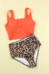 Square Neck Sleeveless Print Tankini Set