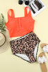 Square Neck Sleeveless Print Tankini Set