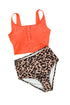Square Neck Sleeveless Print Tankini Set