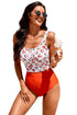 Square Neck Sleeveless Print Tankini Set