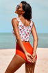Square Neck Sleeveless Print Tankini Set