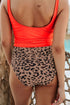 Square Neck Sleeveless Print Tankini Set