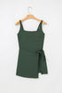 Square Neck Tie Waist Sarong Swim Dress