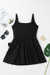 Square Neck Tie Waist Sarong Swim Dress